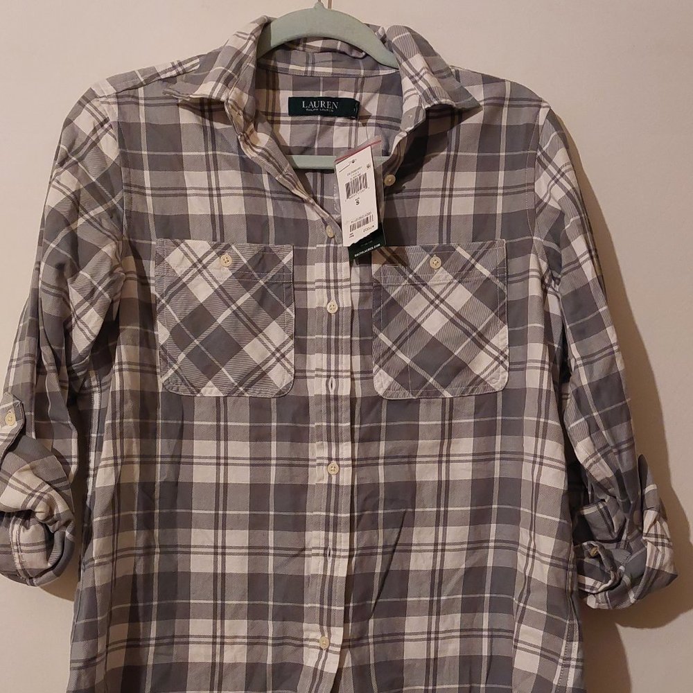 Women's Ralph Lauren Button Up Dress Shirt, Small